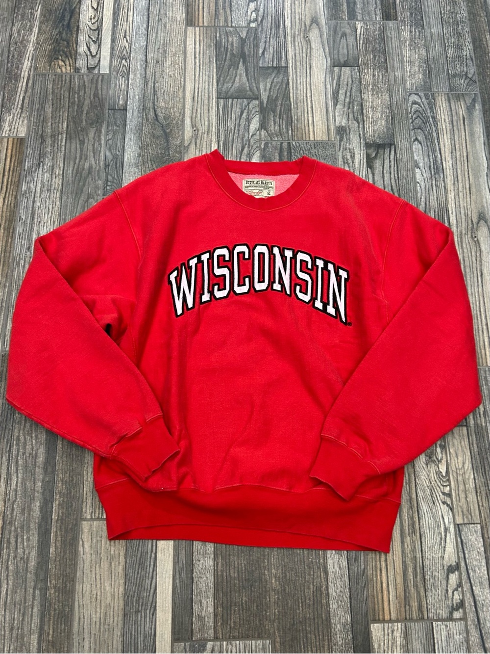 👁️ Vintage Steve and Barry's Wisconsin Badgers Reverse Weave Style Crewneck XL